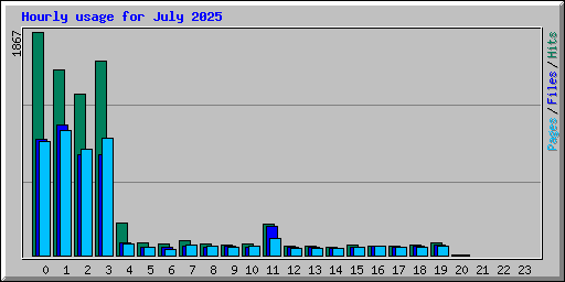 Hourly usage for July 2025