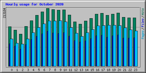 Hourly usage for October 2020