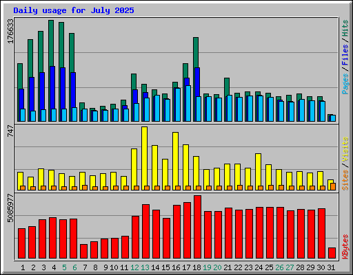 Daily usage for July 2025
